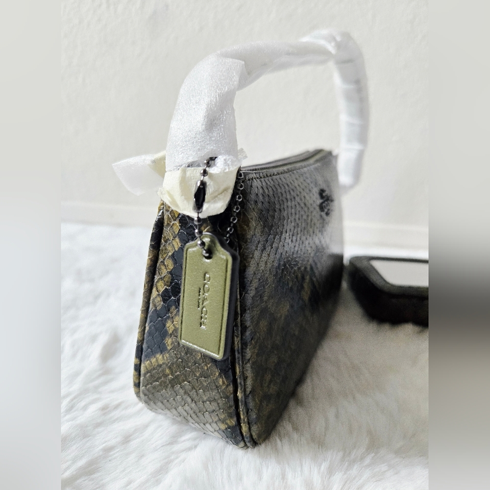 Coach Olive and Black Snake Print Bag and Wallet Set - Picture 5 of 9